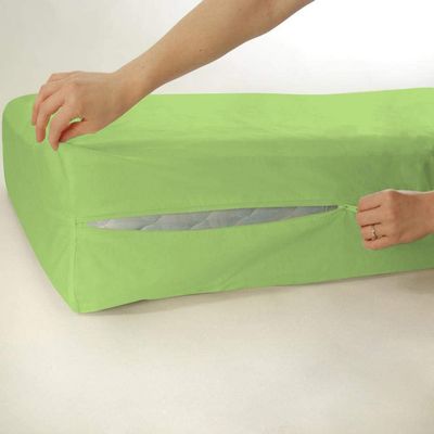 Velosso 1 Piece Zipper Mattress Cover Only Twin XL Size 15" Pocket Sold Separately 1000 Thread Count 100% Egyptian Cotton, Sage
