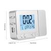12/24 Hours,LED Multifunction Projection Digital Alarm Clock,Date Time and Temperature Display, Snooze,Digital Alarm Clock for Home,Bedroom, Office, Kitchen Silver, Projection Alarm Clock Digital view 3