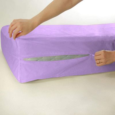 1 Piece Zipper Mattress Cover Only California King Size 18" Pocket Sold Separately 1000 Thread Count 100% Egyptian Cotton, Lilac