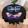 Colorful Butterflies Print Round Tablecloth -Fantasy Forest Lavender Field Butterfly Design Design Waterproof Antiwrinkle Tablecloths,Circular Table Cover,Parties, Weddings, Kitchen Table Cover 70 view 1