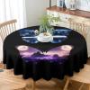 Colorful Butterflies Print Round Tablecloth -Fantasy Forest Lavender Field Butterfly Design Design Waterproof Antiwrinkle Tablecloths,Circular Table Cover,Parties, Weddings, Kitchen Table Cover 70 view 4