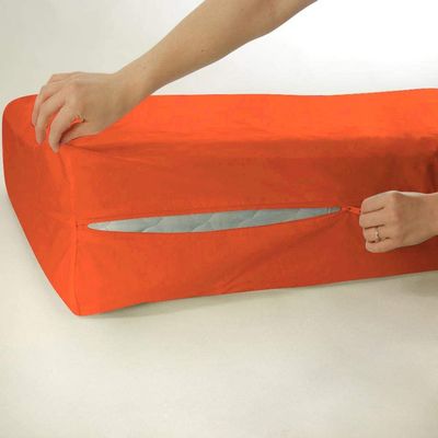 Velosso 1 Piece Zipper Mattress Cover Only Twin XL Size 18" Pocket Sold Separately 1000 Thread Count 100% Egyptian Cotton, Orange