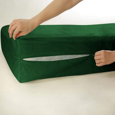 Velosso 1 Piece Zipper Mattress Cover Only King Size 18" Pocket Sold Separately 1000 Thread Count 100% Egyptian Cotton, Green