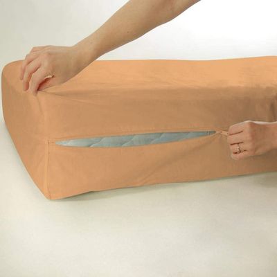 1 Piece Zipper Mattress Cover Only King Size 12" Pocket Sold Separately 1000 Thread Count 100% Egyptian Cotton, Sand