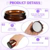 Lallisa 32 Pcs 8 oz Amber Glass Jars with Black Lids Round Glass Cosmetic Jars with Lids Empty Amber Containers Refillable Food Storage Containers for Spice Powder Liquid Sample Makeup view 3