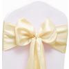 JFDYDM Champagne Chair Sashes 50 Pack, Satin Chair Ribbons for Wedding Party Bridal Shower Birthday Decor, Cream Chair Bows for Hotel Event Decorations (7 x 108 Inch) view 1