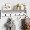 AMBIRD Coat Rack Wall Mount with Shelf, 28.9 Inches Coat Hooks Wall Mounted with 5 Hooks, Hat Wall Hooks for Hanging in Entryway, Living Room, Bathroom, Bedroom (White, 28.9 * 4.5 inches) view 1