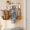 AMBIRD Coat Rack Wall Mount with Shelf, 28.9 Inches Coat Hooks Wall Mounted with 5 Hooks, Hat Wall Hooks for Hanging in Entryway, Living Room, Bathroom, Bedroom (White, 28.9 * 4.5 inches) view 3