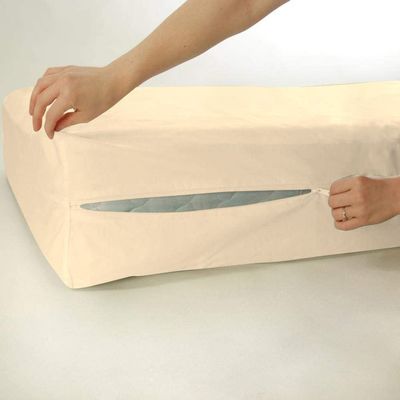 1 Piece Zipper Mattress Cover Only Twin XL Size 12" Pocket Sold Separately 1000 Thread Count 100% Egyptian Cotton, Ivory