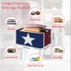2 Pack Large Storage Baskets Bins 4th of July Collapsible Storage Box Laundry Organizer for Closet Shelf Nursery Kids Bedroom Independence Day White Star Blue Brown Stripes view 2