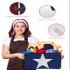 2 Pack Large Storage Baskets Bins 4th of July Collapsible Storage Box Laundry Organizer for Closet Shelf Nursery Kids Bedroom Independence Day White Star Blue Brown Stripes view 4