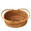 Cane Woven Storage Basket, Shelf Baskets, Handwoven Small Boxes, Storage Bucket for Clothes, Toys, Towels, Office Products,L view 1