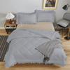 3 Piece Ruffle Box Stitch Comforter Set 100% Natural Cotton Twin/Twin XL(68x90) Size Silver, Durable Plush & Fluffy Quilted Bedding Set 500 GSM Fill Power (1 Comforter + 2 Pillow Shams) view 2