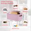 2 Pack Large Storage Baskets Bins Pink Geometric Collapsible Storage Box Laundry Organizer for Closet Shelf Nursery Kids Bedroom Modern White Wave Abstract Aesthetics view 2