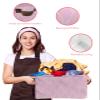 2 Pack Large Storage Baskets Bins Pink Geometric Collapsible Storage Box Laundry Organizer for Closet Shelf Nursery Kids Bedroom Modern White Wave Abstract Aesthetics view 4