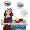 2 Pack Large Storage Baskets Bins Navy Blue White Ombre Morocco Pattern Collapsible Storage Box Laundry Organizer for Closet Shelf Nursery Kids Bedroom Modern Moroccan Geometric view 4