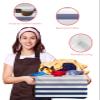 2 Pack Large Storage Baskets Bins Navy Blue Ombre Striped Collapsible Storage Box Laundry Organizer for Closet Shelf Nursery Kids Bedroom Modern Abstract Art Aesthetics view 4