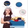 2 Pack Large Storage Baskets Bins Navy Blue Geometric Collapsible Storage Box Laundry Organizer for Closet Shelf Nursery Kids Bedroom Black White Modern Abstract Art Aesthetics view 4