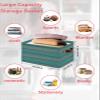 2 Pack Large Storage Baskets Bins Teal Wood Collapsible Storage Box Laundry Organizer for Closet Shelf Nursery Kids Bedroom Farmhouse Turquoise Retro Wooden Grain view 2