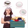 2 Pack Large Storage Baskets Bins Teal Wood Collapsible Storage Box Laundry Organizer for Closet Shelf Nursery Kids Bedroom Farmhouse Turquoise Retro Wooden Grain view 4