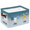 1 Pack Large Storage Baskets Bins Teal Ombre Laundry Room Collapsible Storage Box Laundry Organizer for Closet Shelf Nursery Kids Bedroom Wash Dry Fold Repeat view 1