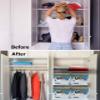 1 Pack Large Storage Baskets Bins Teal Ombre Laundry Room Collapsible Storage Box Laundry Organizer for Closet Shelf Nursery Kids Bedroom Wash Dry Fold Repeat view 3