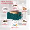 2 Pack Large Storage Baskets Bins Turquoise Geometric Collapsible Storage Box Laundry Organizer for Closet Shelf Nursery Kids Bedroom Modern White Wave Abstract Aesthetics view 2