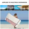 Abstract Blush Pink Bath Towels for Bathroom Set - Luxury Microfiber Towels Gifts for Women,Quick Dry Beach Kitchen Hand Hair Face Towel Washcloth,Modern Geometric Patchwork Stripes Art Towels+Set view 3