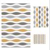 Abstract Stripe Grey Yellow Bath Towels for Bathroom Set - Luxury Microfiber Towels Gifts for Women,Quick Dry Beach Kitchen Hand Hair Face Towel and Dish Washcloth,Yoga Workout Gym Towels+Set view 1