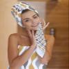 Abstract Stripe Grey Yellow Bath Towels for Bathroom Set - Luxury Microfiber Towels Gifts for Women,Quick Dry Beach Kitchen Hand Hair Face Towel and Dish Washcloth,Yoga Workout Gym Towels+Set view 4