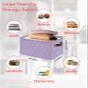 2 Pack Large Storage Baskets Bins Purple Geometric Collapsible Storage Box Laundry Organizer for Closet Shelf Nursery Kids Bedroom Modern White Wave Abstract Aesthetics view 2