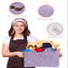2 Pack Large Storage Baskets Bins Purple Geometric Collapsible Storage Box Laundry Organizer for Closet Shelf Nursery Kids Bedroom Modern White Wave Abstract Aesthetics view 4