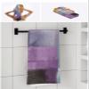 Abstract Painting Art Bath Towels for Bathroom Set - Luxury Microfiber Towels Gifts for Women,Quick Dry Beach Kitchen Hand Hair Face Towel and Dish Washcloth,Modern Geometr Purple Grey Gym Towels+Set view 4
