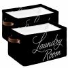 2 Pack Large Storage Baskets Bins Laundry Room Collapsible Storage Box Laundry Organizer for Closet Shelf Nursery Kids Bedroom Black Modern Abstract Art Aesthetics view 1