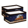 2 Pack Large Storage Baskets Bins Halloween Collapsible Storage Box Laundry Organizer for Closet Shelf Nursery Kids Bedroom Boo Farmhouse Fall Pumpkin Orange Truck Bat view 1