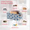 2 Pack Large Storage Baskets Bins Blue Grey Plaid Collapsible Storage Box Laundry Organizer for Closet Shelf Nursery Kids Bedroom Modern Geometric Abstract Art Aesthetics view 2