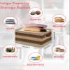 1 Pack Large Storage Baskets Bins Brown Beige Wood Collapsible Storage Box Laundry Organizer for Closet Shelf Nursery Kids Bedroom Farmhouse Retro Wooden Grain view 2