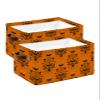 2 Pack Large Storage Baskets Bins Halloween Collapsible Storage Box Laundry Organizer for Closet Shelf Nursery Kids Bedroom Black Spi-der Ghost Pumpkin Orange view 1