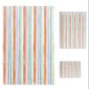 Abstract Orange Bath Towels for Bathroom Set - Luxury Microfiber Towels Gifts for Women,Quick Dry Beach Kitchen Hand Hair Face Towel and Dish Washcloth,Geometric Striped Ombre Green Gym Towels+Set view 1