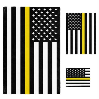 America Yellow Black Flag Bath Towels for Bathroom Set - Luxury Microfiber Towels Gifts for Women,Dry Beach Kitchen Hand Hair Face Towel Washcloth,Country White Stars Security Fuards Tow Truck Drivers