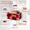 2 Pack Large Storage Baskets Bins Red Black White Spring Floral Collapsible Storage Box Laundry Organizer for Closet Shelf Nursery Kids Bedroom Modern Abstract Aesthetics view 2