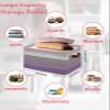 1 Pack Large Storage Baskets Bins Purple Grey Ombre Collapsible Storage Box Laundry Organizer for Closet Shelf Nursery Kids Bedroom Farmhouse Wooden Striped Abstract Aesthetics view 2