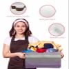 1 Pack Large Storage Baskets Bins Purple Grey Ombre Collapsible Storage Box Laundry Organizer for Closet Shelf Nursery Kids Bedroom Farmhouse Wooden Striped Abstract Aesthetics view 4