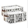 2 Pack Large Storage Baskets Bins Life is Better at The Lake Collapsible Storage Box Laundry Organizer for Closet Shelf Nursery Kids Bedroom Rustic Black Artistic Aesthetics view 1
