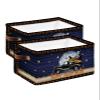 2 Pack Large Storage Baskets Bins Halloween Collapsible Storage Box Laundry Organizer for Closet Shelf Nursery Kids Bedroom Boo Farmhouse Fall Pumpkin Black Truck Bat view 1