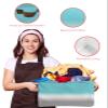 2 Pack Large Storage Baskets Bins Teal White Grey Ombre Collapsible Storage Box Laundry Organizer for Closet Shelf Nursery Kids Bedroom Blue Modern Abstract Aesthetics view 4