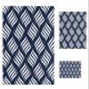 Abstract Navy Blue Bath Towels for Bathroom Set - Luxury Microfiber Towels Gifts for Women,Quick Dry Beach Kitchen Hand Hair Face Towel Dish Washcloth,Modern Minimalistic Geometric Stripes Towels+Set view 1