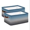 2 Pack Large Storage Baskets Bins Grey Ombre Collapsible Storage Box Laundry Organizer for Closet Shelf Nursery Kids Bedroom Navy Blue Gray Gradient Modern Abstract Art view 1