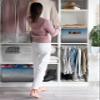 2 Pack Large Storage Baskets Bins Grey Ombre Collapsible Storage Box Laundry Organizer for Closet Shelf Nursery Kids Bedroom Navy Blue Gray Gradient Modern Abstract Art view 3