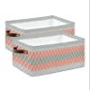 2 Pack Large Storage Baskets Bins Pink Gray Geometric Collapsible Storage Box Laundry Organizer for Closet Shelf Nursery Kids Bedroom Middle Century Abstract Art Aesthetics view 1